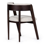Vegas - Modern Cream Fabric + Walnut Oak Dining Chair (Set of 2)