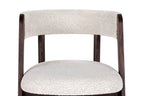 Vegas - Modern Cream Fabric + Walnut Oak Dining Chair (Set of 2)