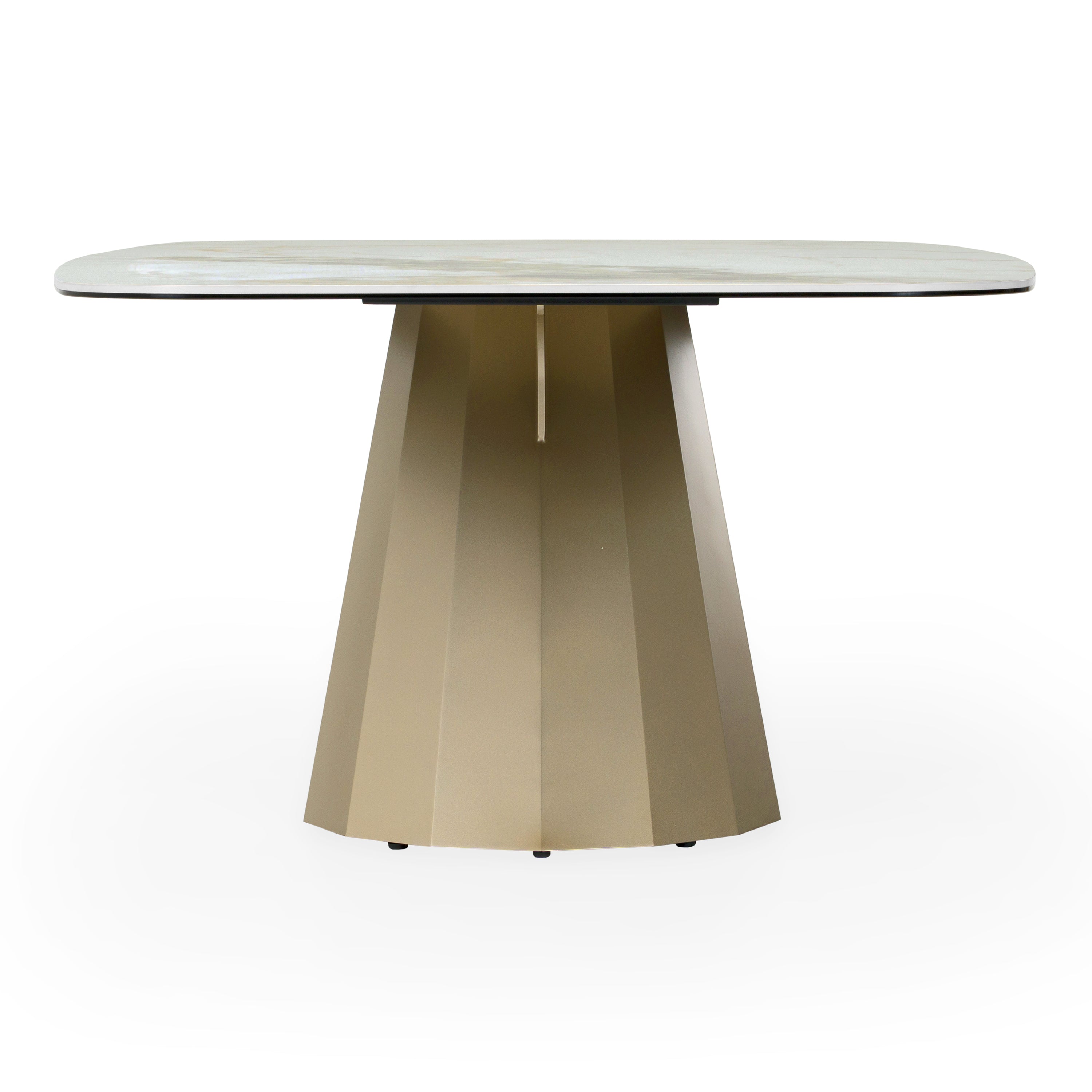 Vela - Modern Ceramic + Brass Dining Table