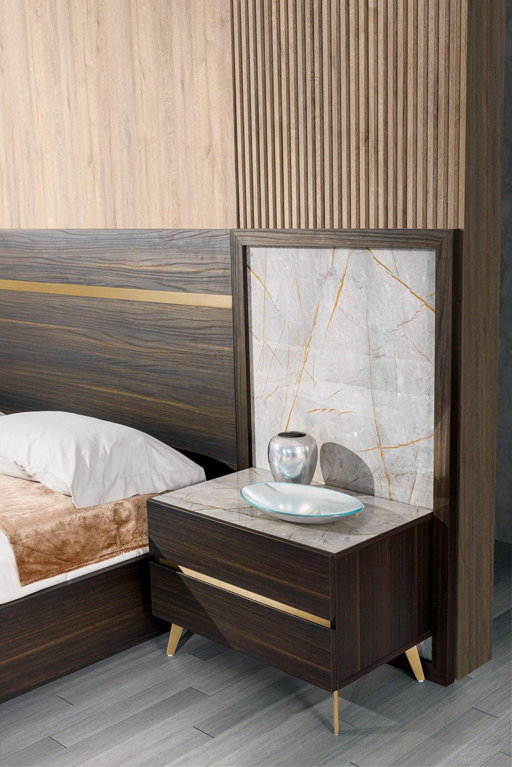 Velondra - Queen Modern Eucalypto + Marble Bedroom Set - Queen Modern Eucalypto + Marble Bedroom Set