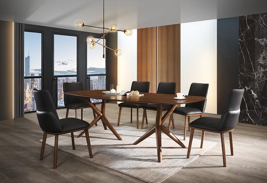Utah - Modern Walnut Rectangular Dining Table