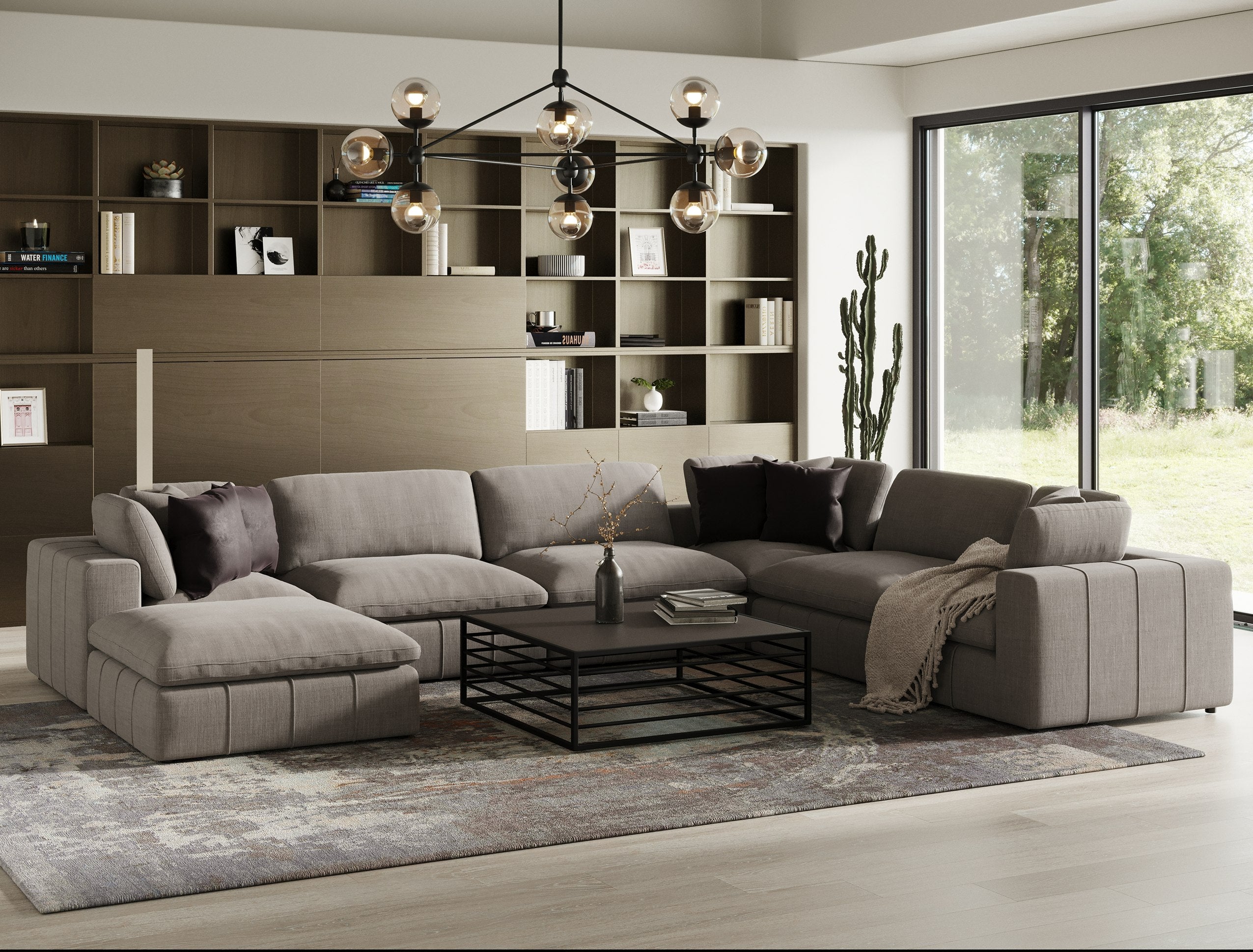 Vicki - Modern Grey Fabric Modular Sectional Sofa - Modern Grey Fabric Modular Sectional Sofa