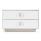 Victoria Modern White Crocodile Nightstand