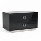 Victoria Modern Black Crocodile Nightstand