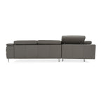Viola - Italian Contemporary Grey Leather Left Facing Sectional Sofa