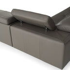 Viola - Italian Contemporary Grey Leather Left Facing Sectional Sofa