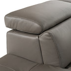 Viola - Italian Contemporary Grey Leather Left Facing Sectional Sofa
