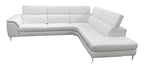 Viola - Italian Contemporary Grey Leather Right Facing Sectional Sofa