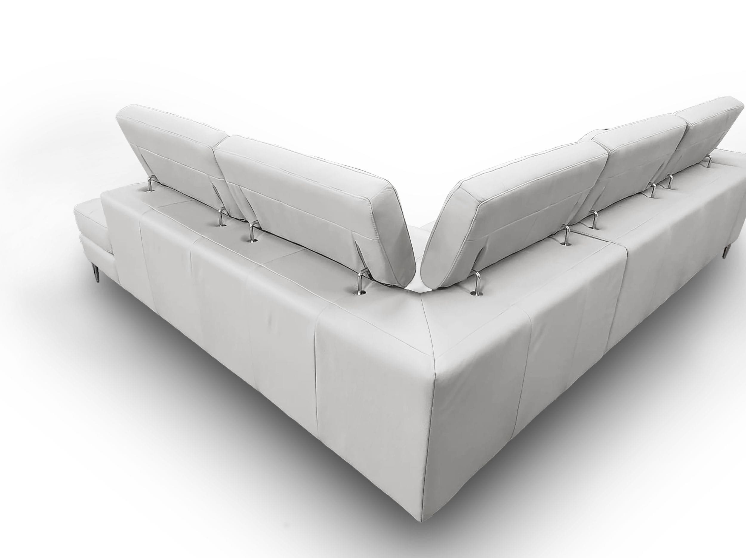 Viola - Italian Contemporary Grey Leather Right Facing Sectional Sofa