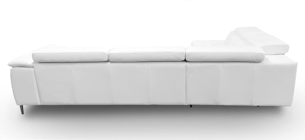 Viola - Italian Contemporary White Leather Left Facing Sectional Sofa