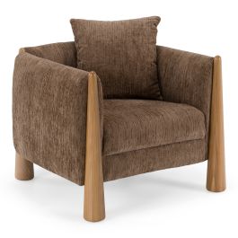Voight - Contemporary Brown Fabric Accent Chair