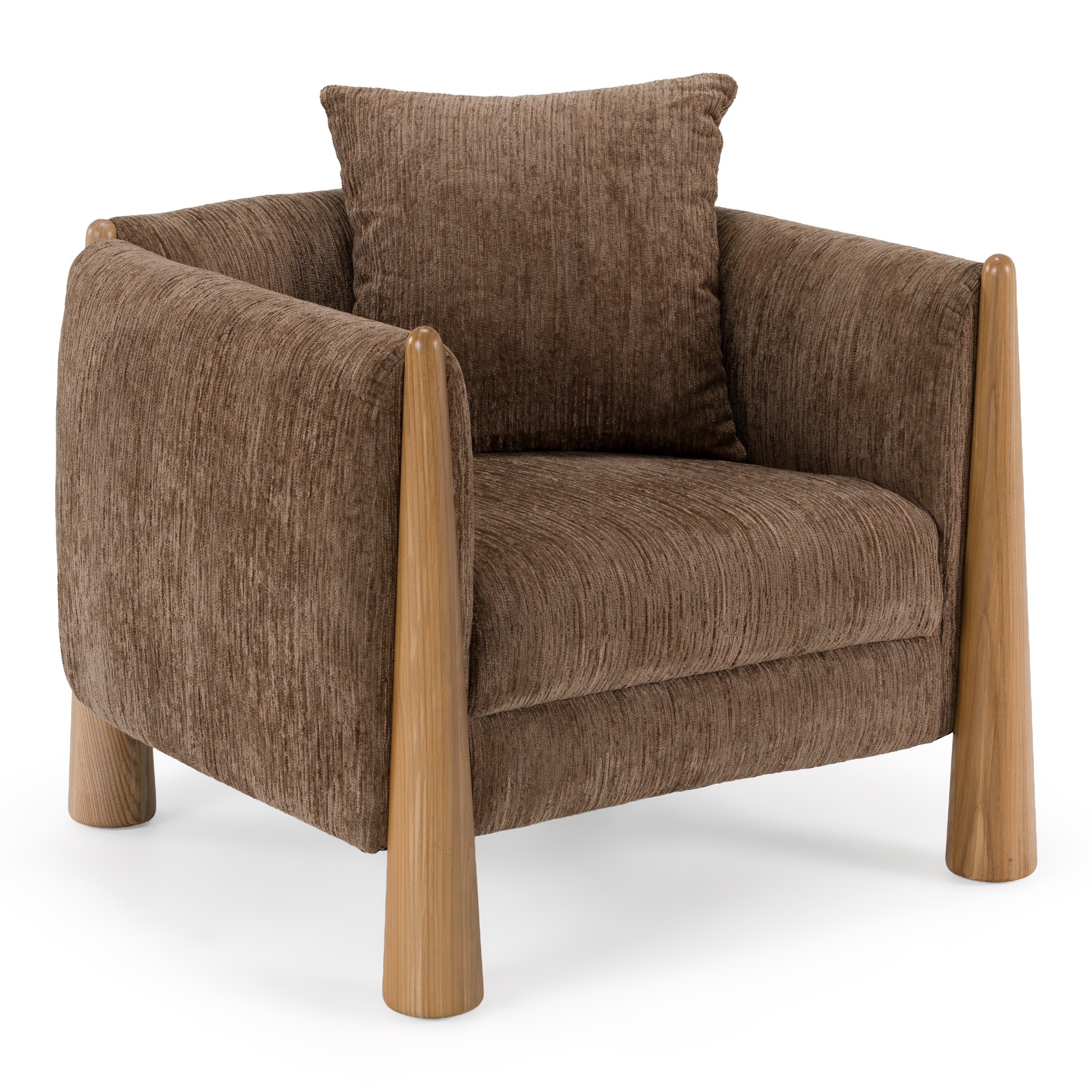 Voight - Contemporary Brown Fabric Accent Chair
