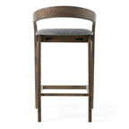Vougler - Modern Grey Fabric + Wenge Counter Chair (Set of 2)