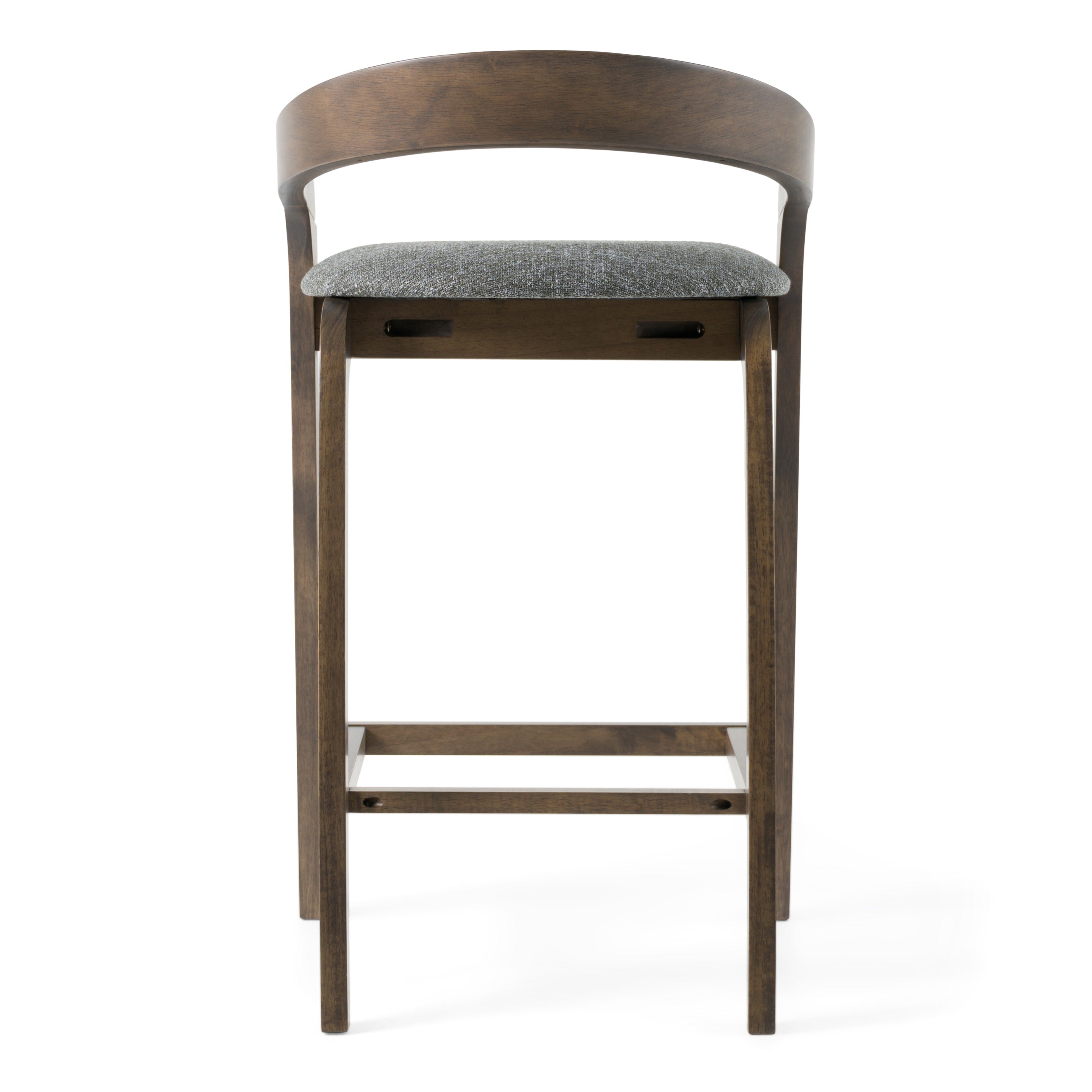 Vougler - Modern Grey Fabric + Wenge Counter Chair (Set of 2)