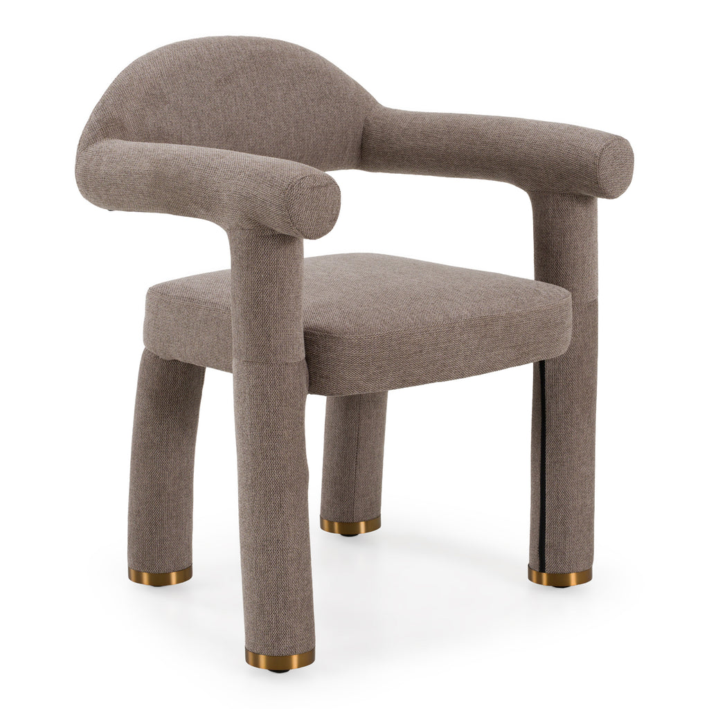 Walbrook - Modern Fabric + Gold Dining Chair - Modern Fabric + Gold Dining Chair - Brown