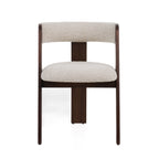 Washington - Modern Cream Fabric + Brown Oak Dining Chair (Set of 2)