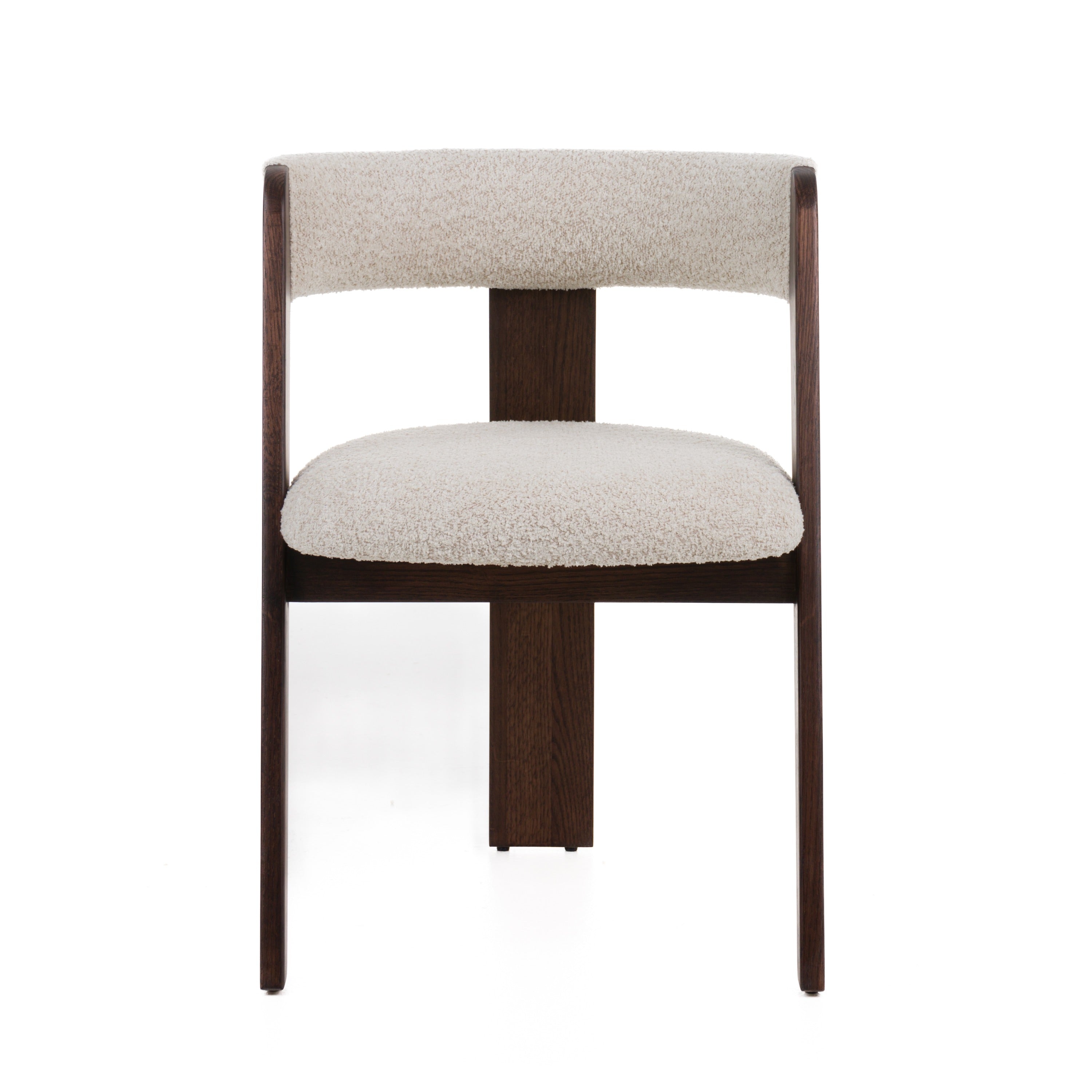 Washington - Modern Cream Fabric + Brown Oak Dining Chair (Set of 2)