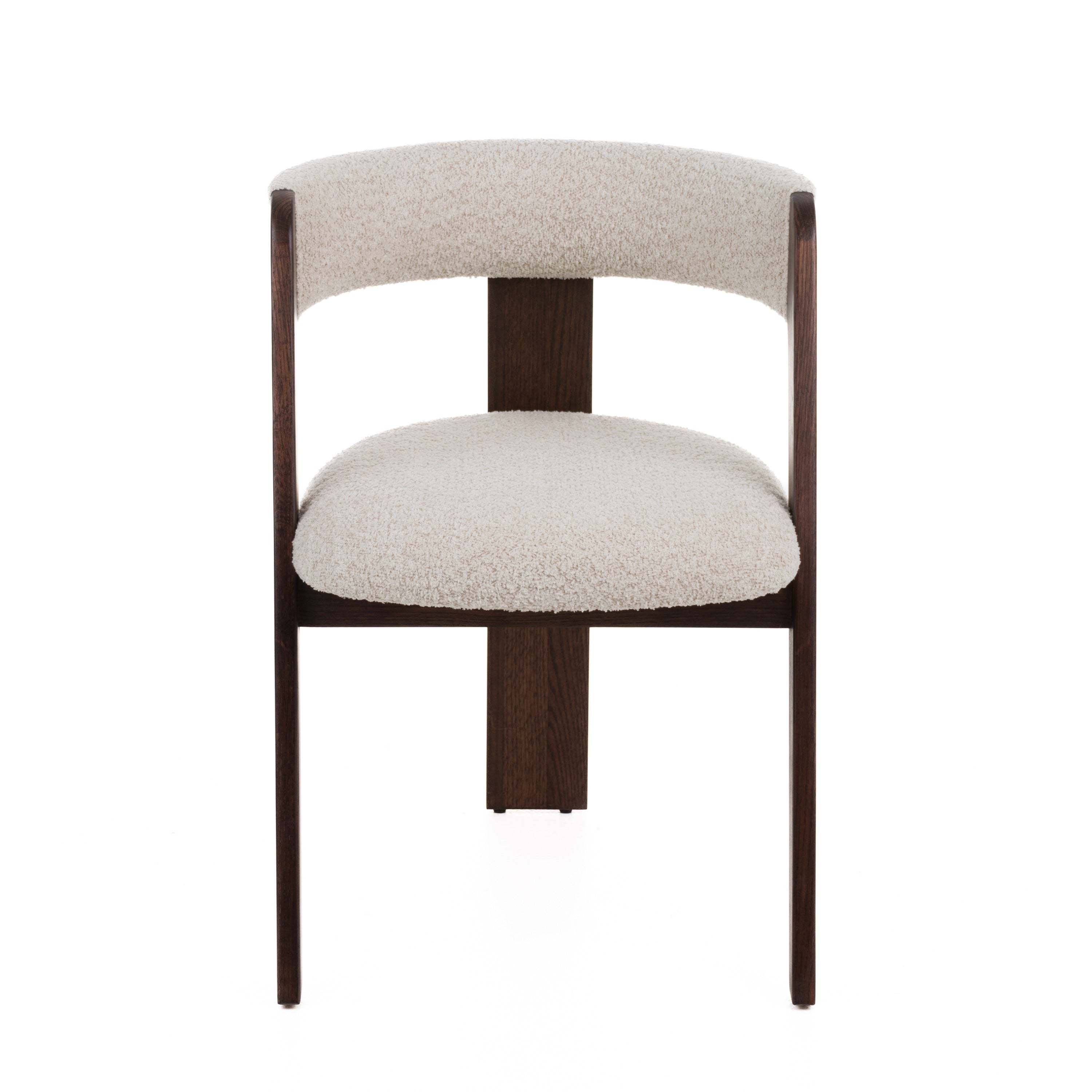 Washington - Modern Cream Fabric + Brown Oak Dining Chair (Set of 2)