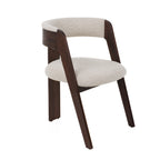Washington - Modern Cream Fabric + Brown Oak Dining Chair (Set of 2)