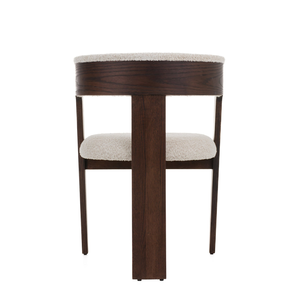 Washington - Modern Cream Fabric + Brown Oak Dining Chair (Set of 2)