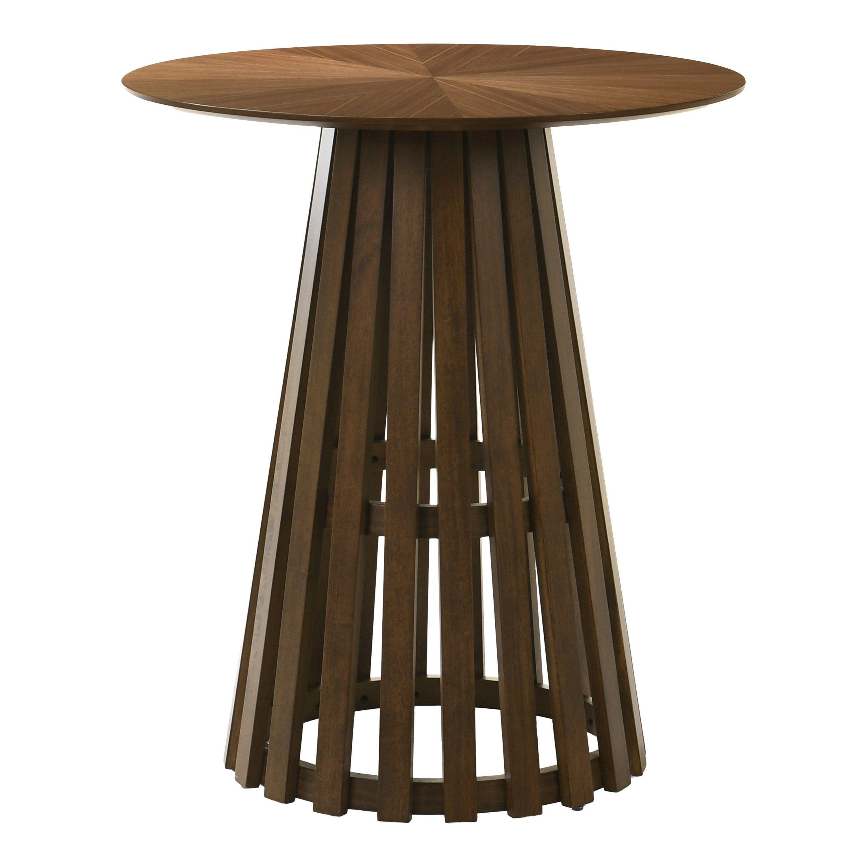 Weiss - Mid-Century Modern Walnut Round Bar Table
