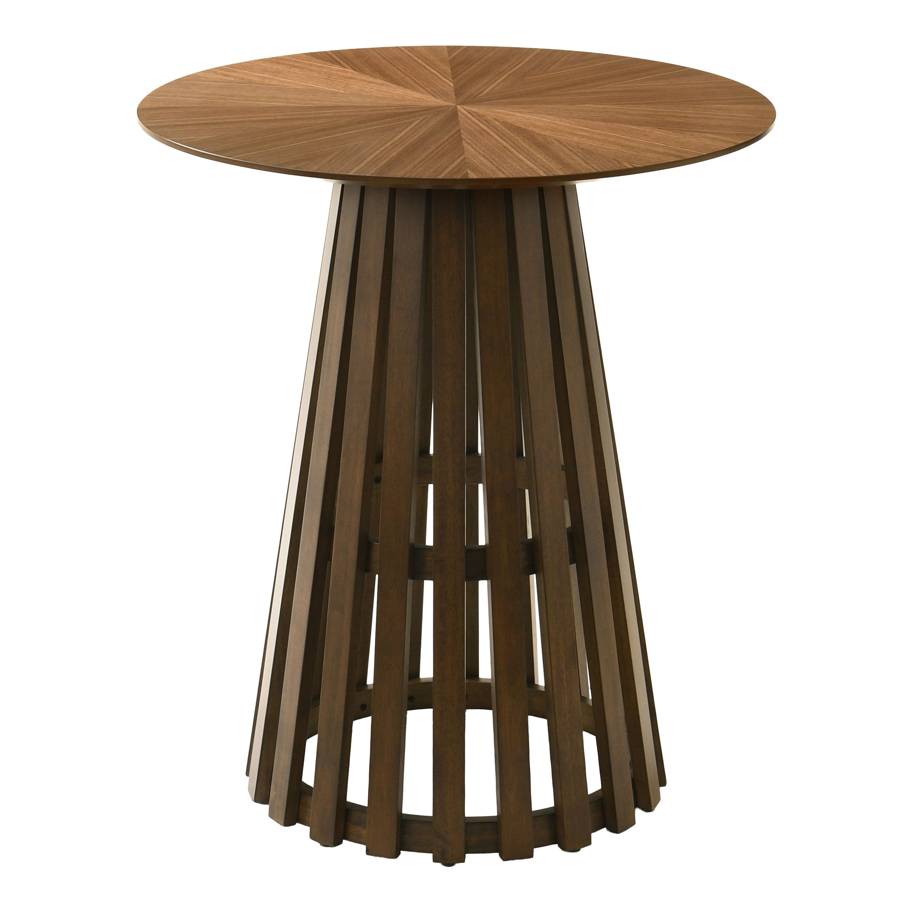 Weiss - Mid-Century Modern Walnut Round Bar Table
