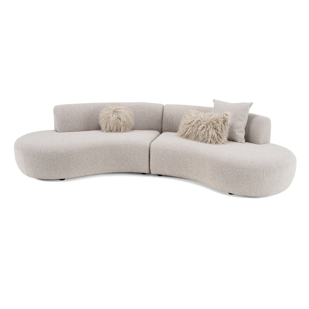 Weldon - Modern Grey Fabric Curved Sectional Sofa