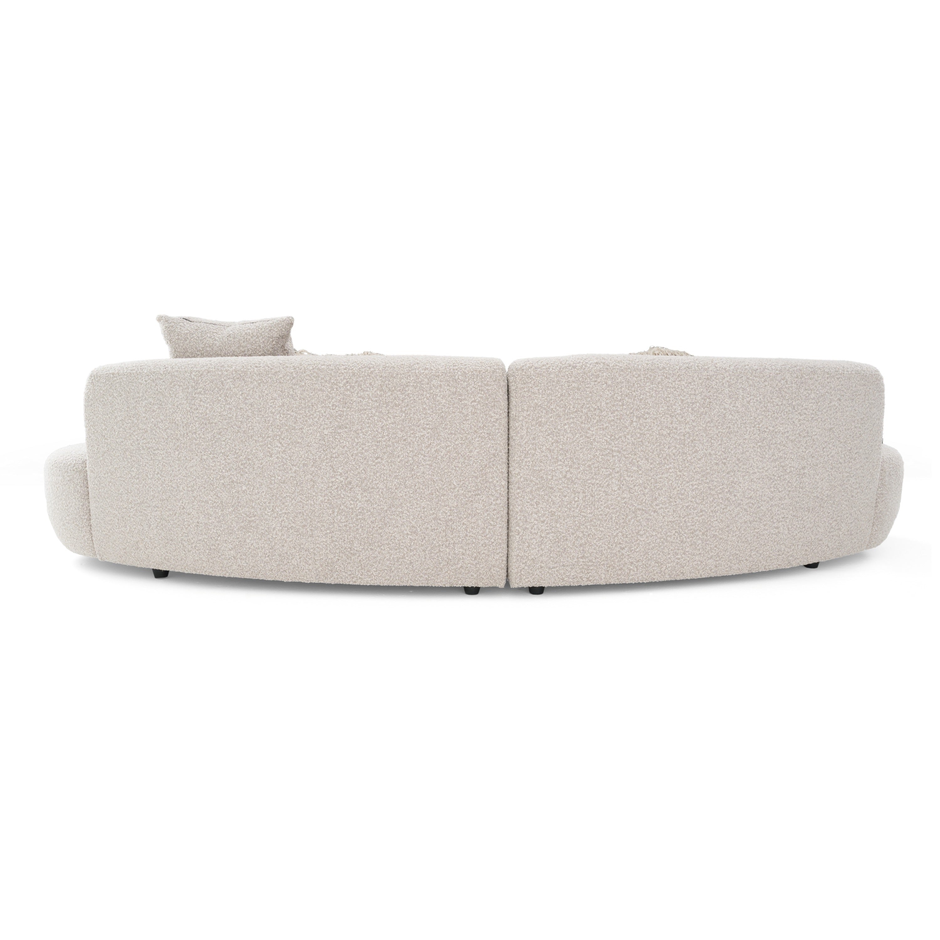 Weldon - Modern Grey Fabric Curved Sectional Sofa