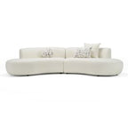 Weldon - Modern Cream Fabric Curved Sectional Sofa