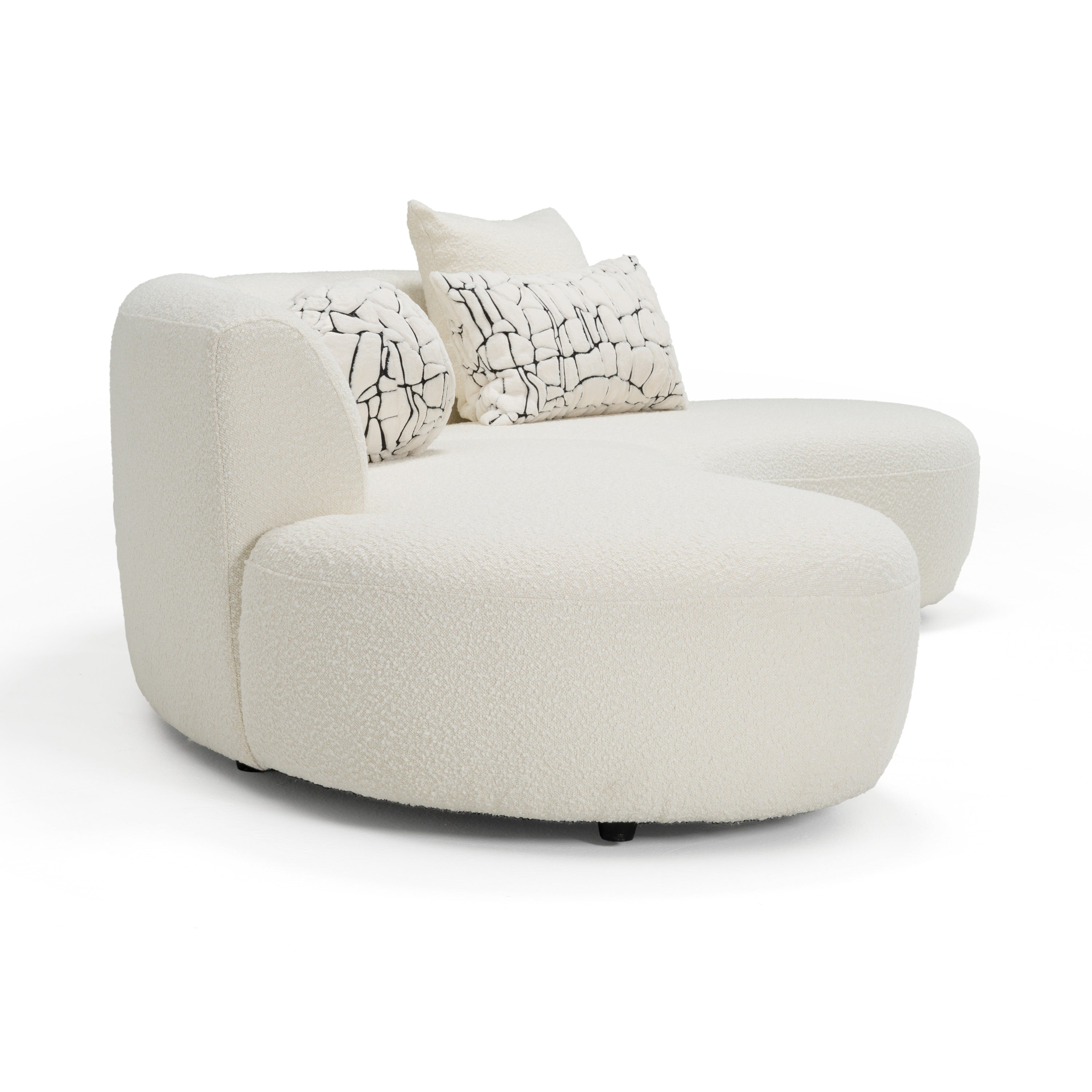 Weldon - Modern Cream Fabric Curved Sectional Sofa