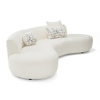Weldon - Modern Cream Fabric Curved Sectional Sofa