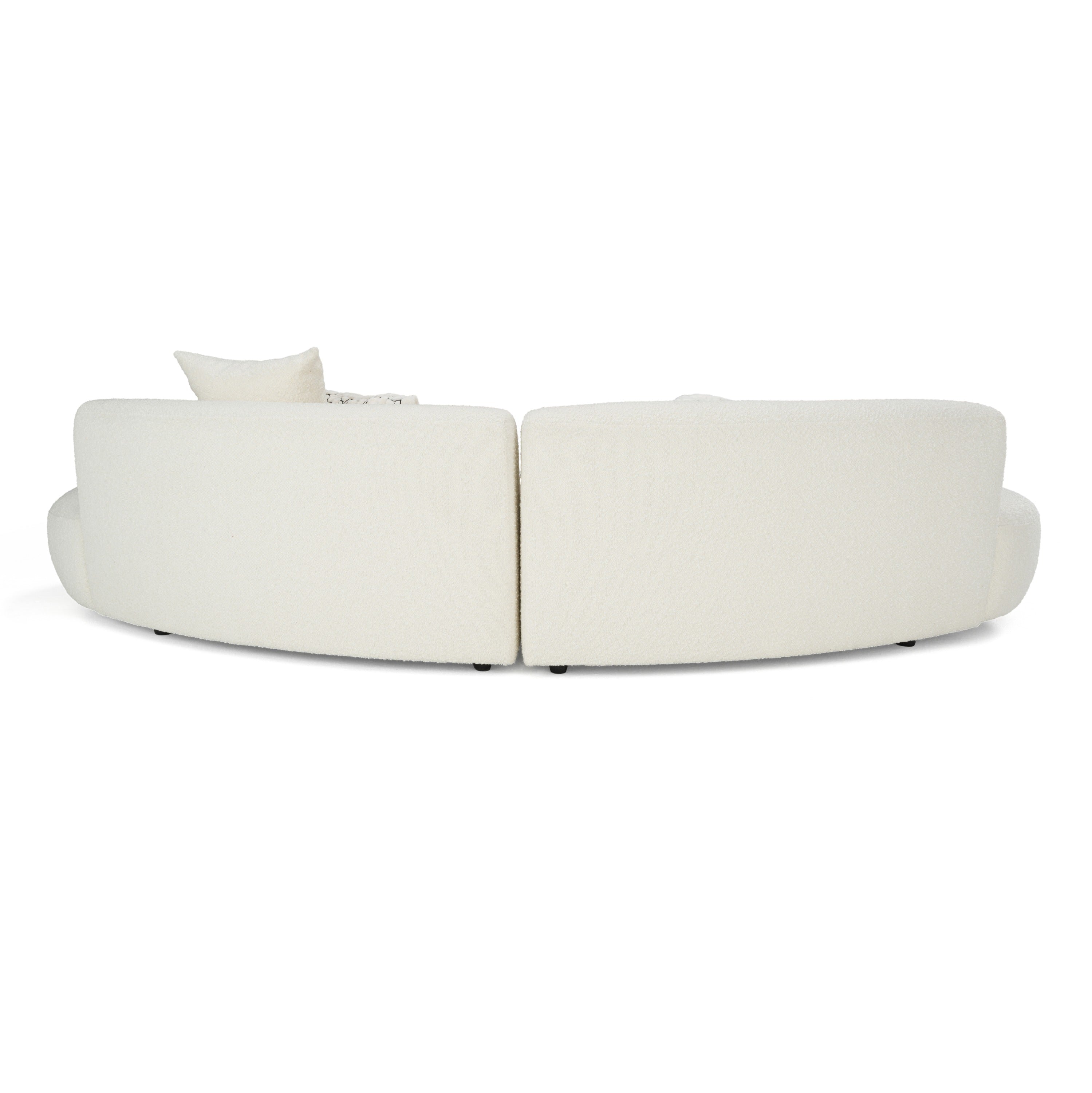 Weldon - Modern Cream Fabric Curved Sectional Sofa
