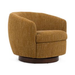 Wendt - Modern Mustard Fabric Swivel Accent Chair