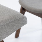Whitney Modern Grey & Walnut Accent Chair & Ottoman