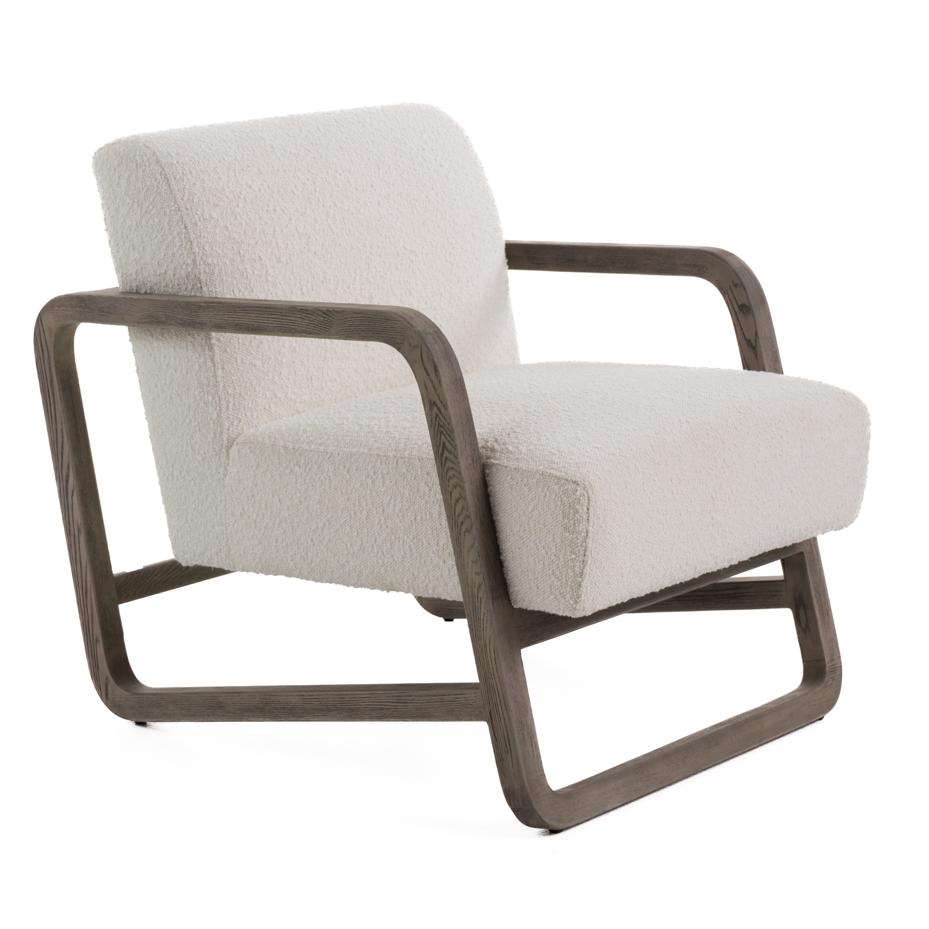 Wilber - Modern Off-White Fabric + Grey Wood Accent Chair