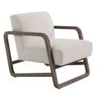 Wilber - Modern Off-White Fabric + Grey Wood Accent Chair