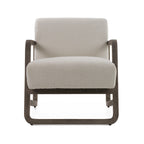Wilber - Modern Off-White Fabric + Grey Wood Accent Chair