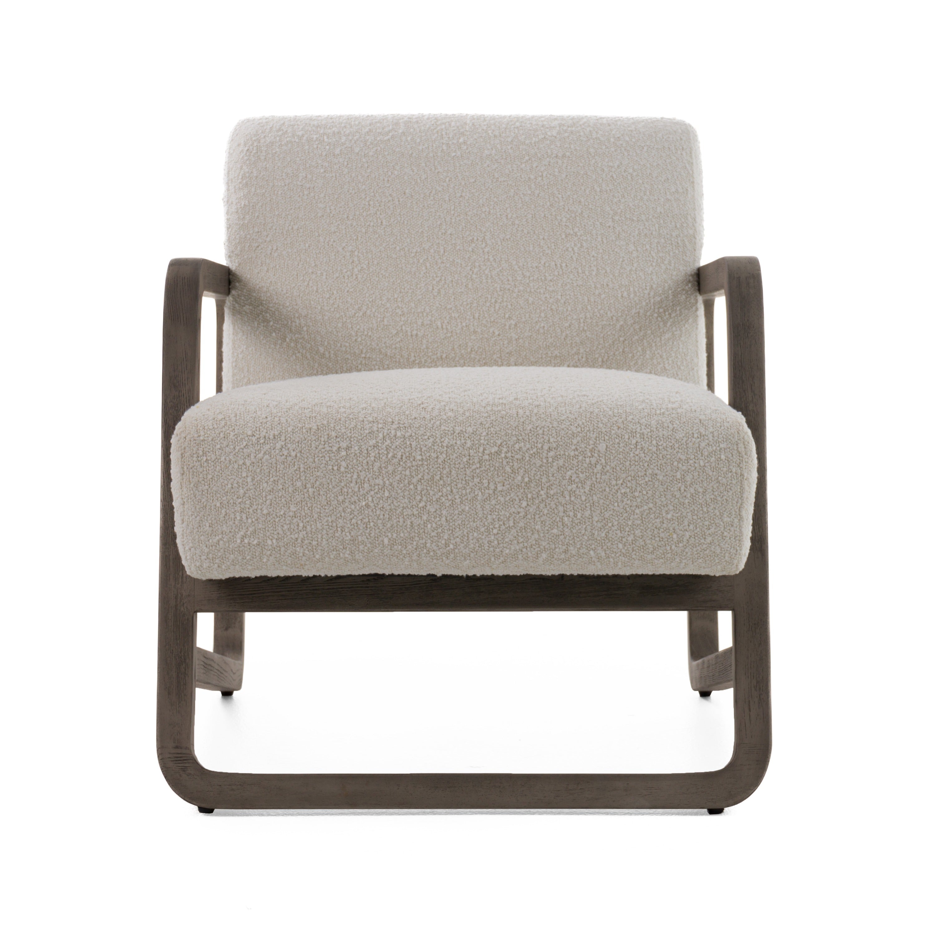 Wilber - Modern Off-White Fabric + Grey Wood Accent Chair