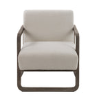 Wilber - Modern Off-White Fabric + Grey Wood Accent Chair