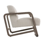 Wilber - Modern Off-White Fabric + Grey Wood Accent Chair