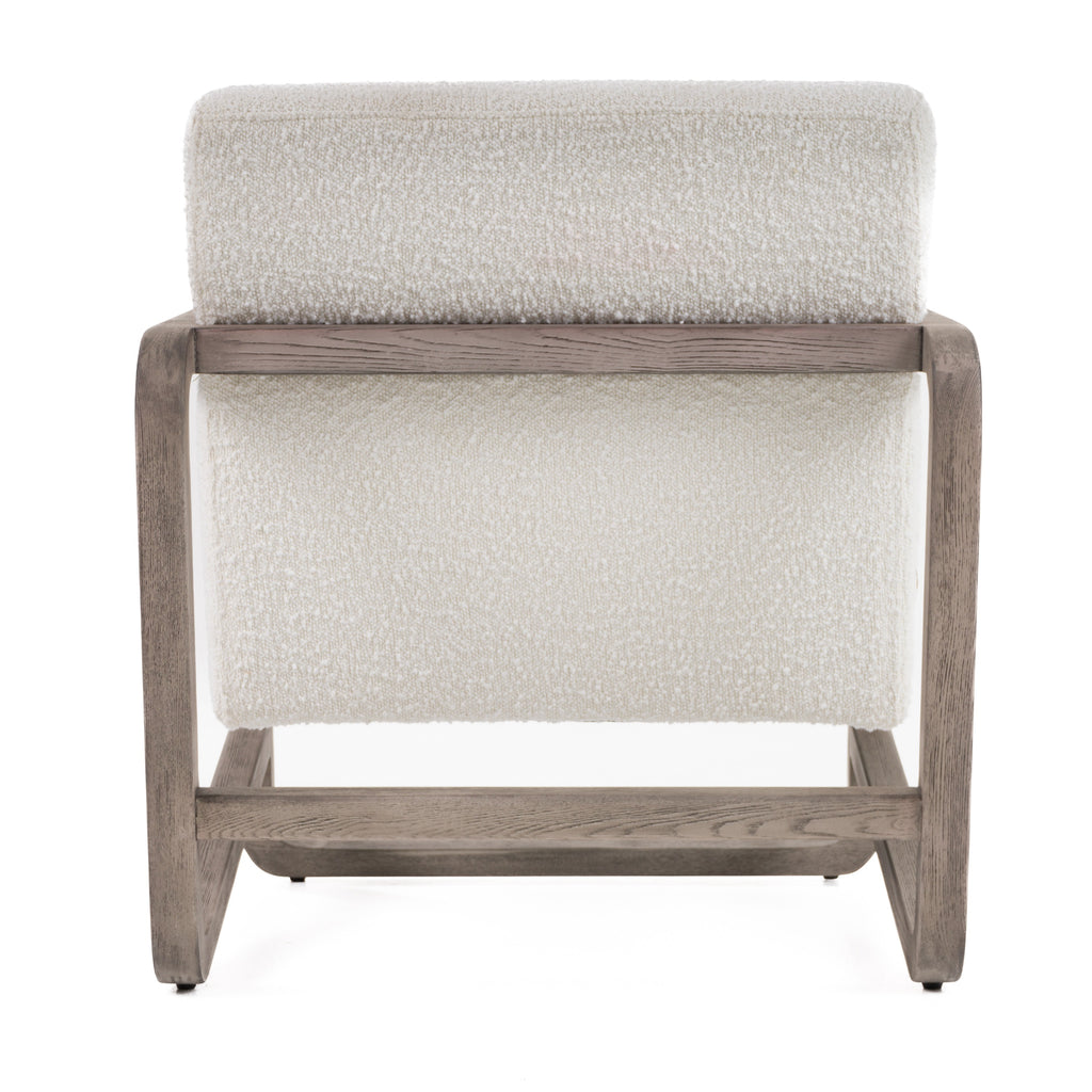 Wilber - Modern Off-White Fabric + Grey Wood Accent Chair