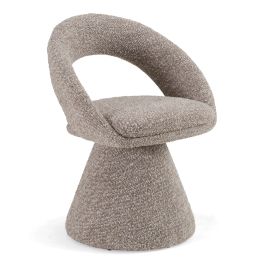 Wiles - Modern Grey Fabric Swivel Dining Chair