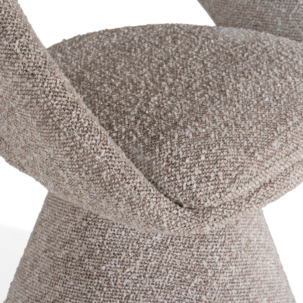 Wiles - Modern Grey Fabric Swivel Dining Chair