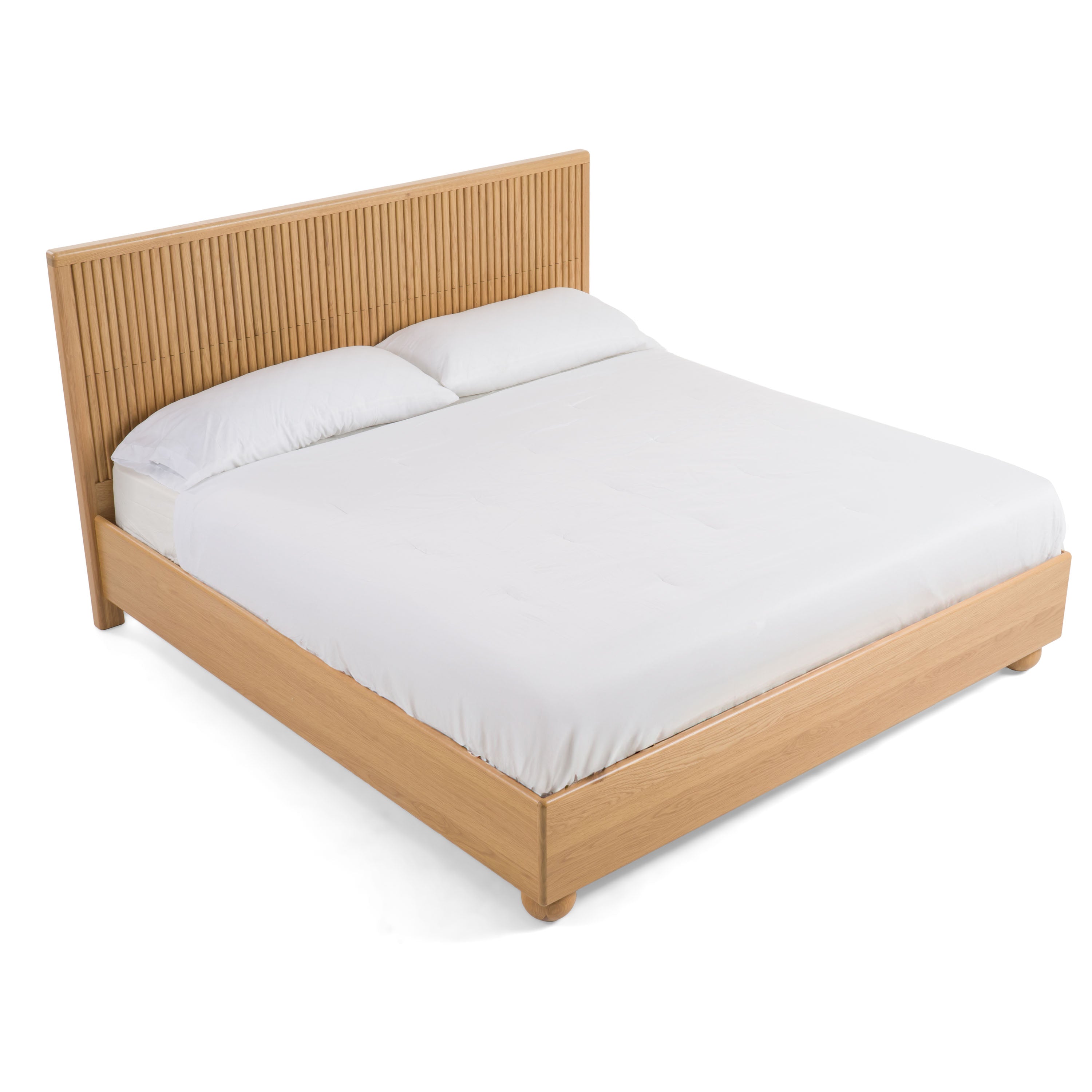 Queen Winters - Modern Natural Oak Bed - Modern Natural Oak Bed