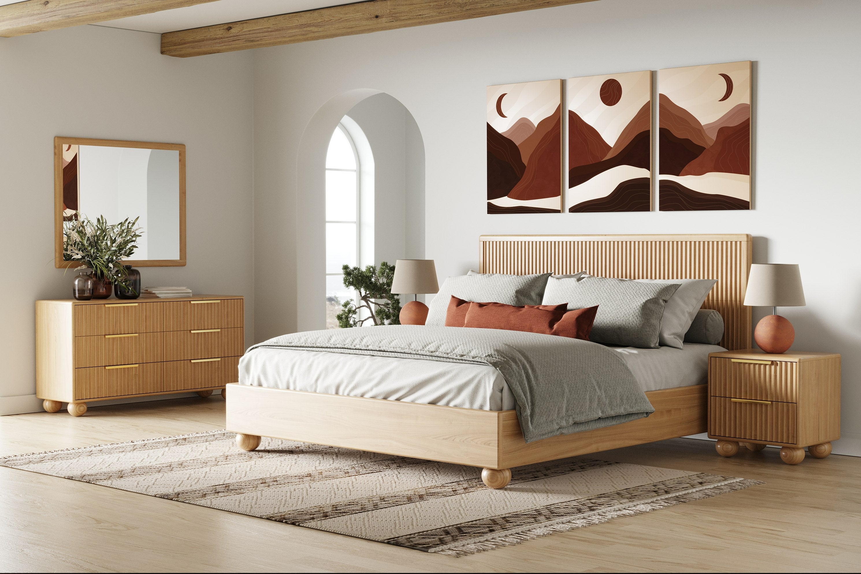 Winters - Modern Natural Oak Bedroom Set - Modern Natural Oak Bedroom Set