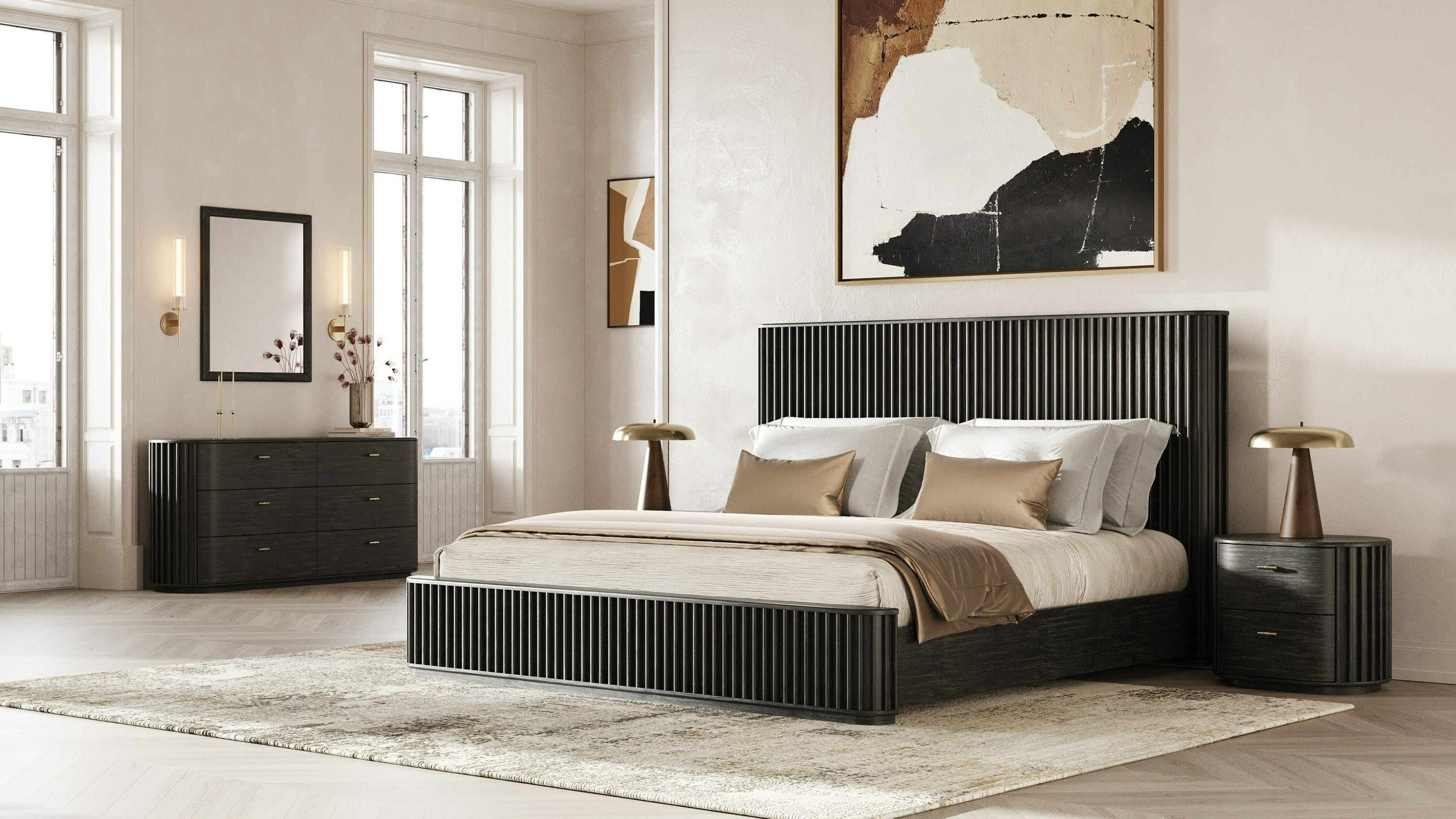 Fields - Modern Black Acacia Nightstand