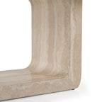 Wolff - Modern White Oak + Faux Travertine Dining Table