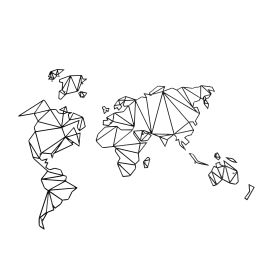 World Map - Black Metal Wall Hanging