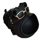 Dog With Open Mouth Modern Black + Gold Sculpture