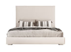 Sogno - Italian Modern Beige Fabric High Headboard Q Bed - Italian Modern Beige Fabric High Headboard Q Bed